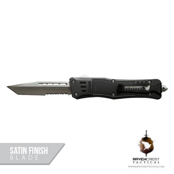 Nemesis Tactical OTF Knife with Partially Serrated Blade