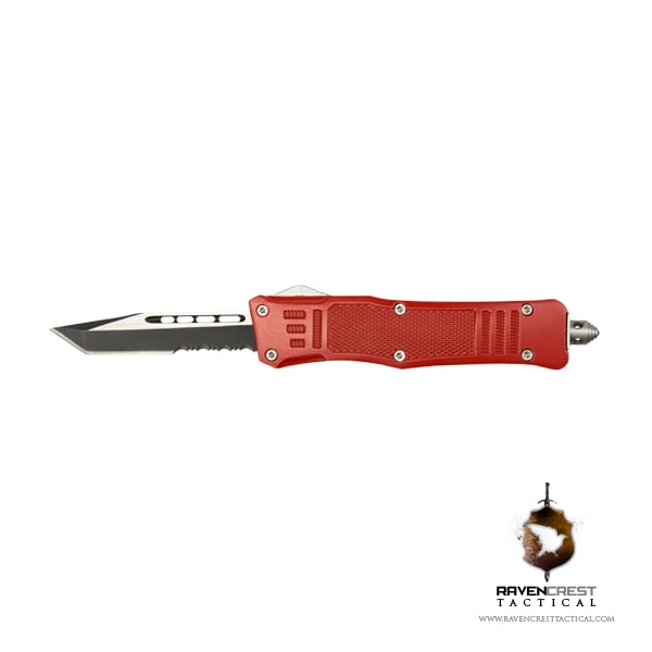 Cerakote Mini RCT-1 Raven OTF Knife Red