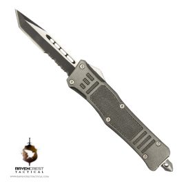 Cerakote Mini RCT-1 Raven OTF Knife Tungsten