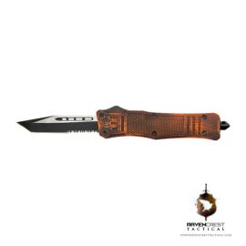 Cerakote Orange & Black Battle Worn RCT1 Raven OTF Knife