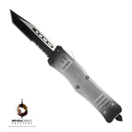 Cerakote White & Black Battle Worn RCT-1 Raven OTF Knife