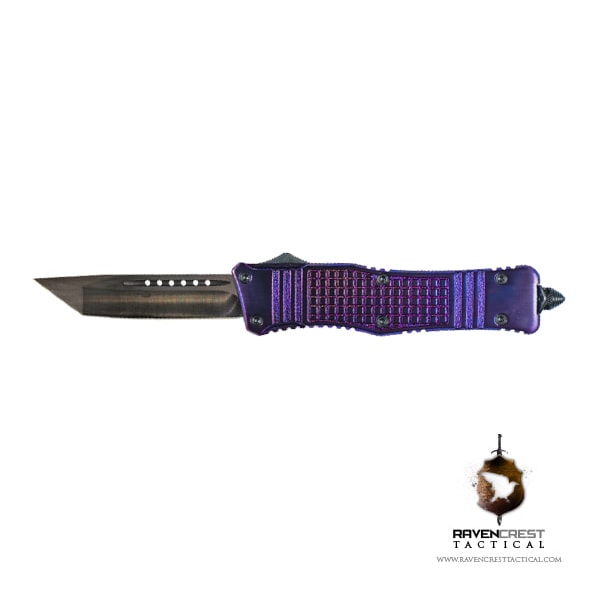 RCT-2 Raven OTF (out the front) Knife - Titanium Coated Purple