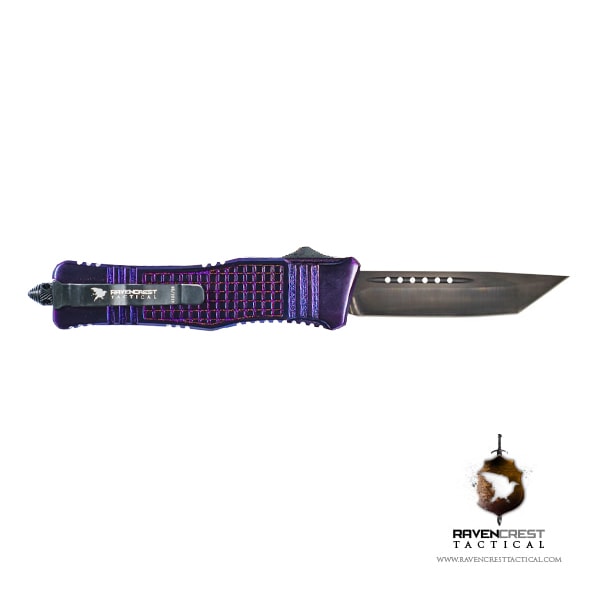 RCT-2 Raven OTF (out the front) Knife - Titanium Coated Purple