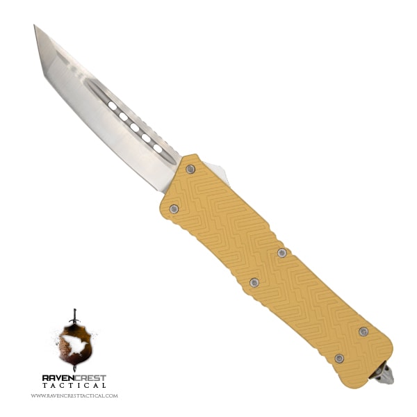 Cerakote Zhanshi (Warrior) OTF Knife (Gold)
