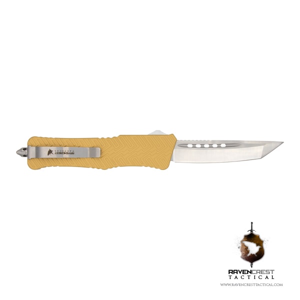 Cerakote Zhanshi (Warrior) OTF Knife (Gold)